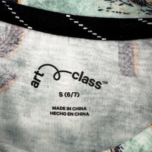 Art Class Boy's Size Small 6-7 Tee Shirt Short Sleeve Palm Trees Green New - Picture 6 of 13